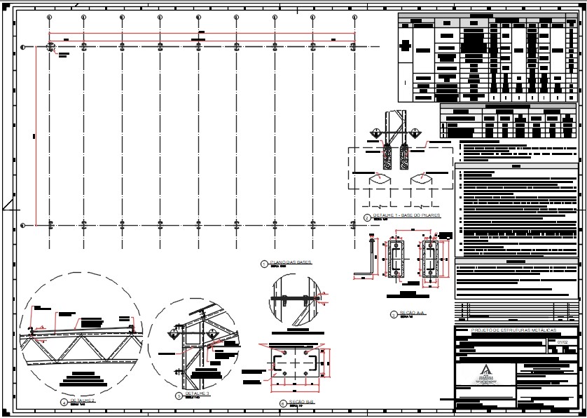 Projeto de estrutura metálica de quadra poliesportiva